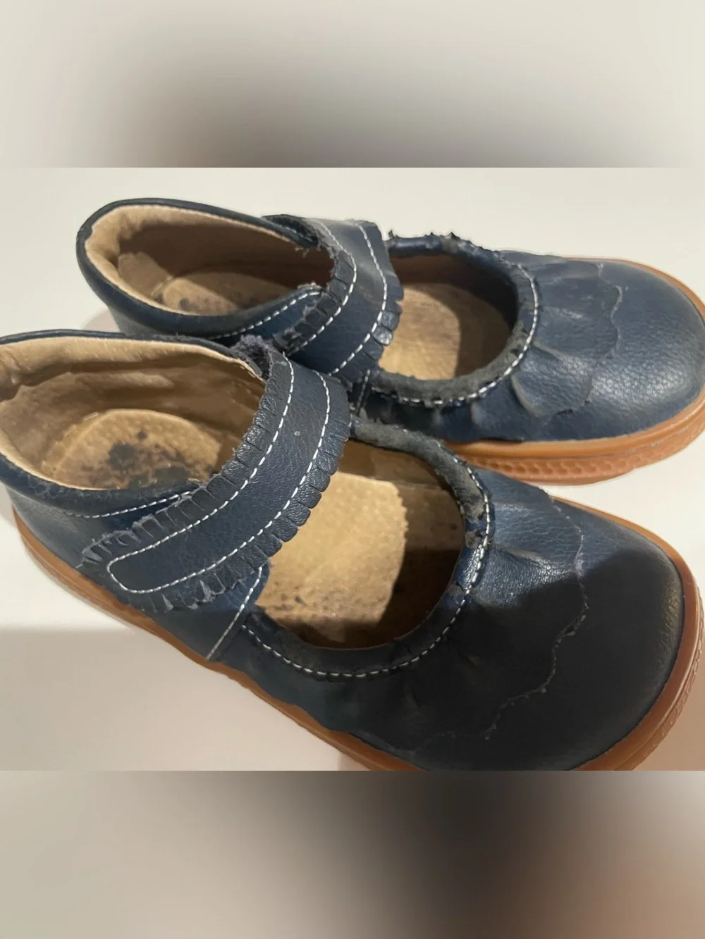 Livie & Luca Play Condition Ruched Leather Mary Jane Shoes Size 9 Toddler